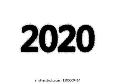 2020 New Year grunge grainy isolated design element. Distress double Twenty digits for your creative template. EPS10 vector.
