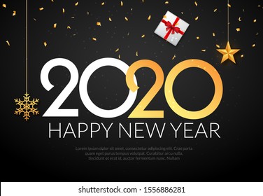 2020 new year happy eve party background. 2020 christmas vector poster design.