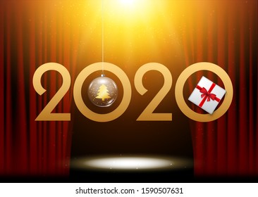 2020 new year happy eve party background. 2020 christmas vector poster design.