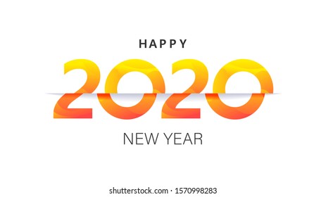 2020 New Year insta style banner template. Brochure design template, card, banner 2020. Happy holidays congratulations poster design. Minimalist Xmas postcard layout. Vector illustration.