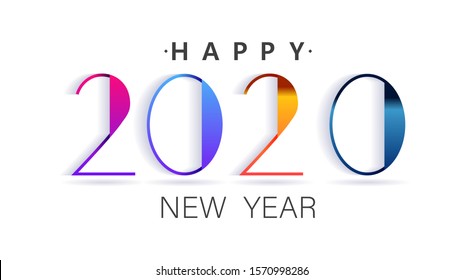 2020 New Year insta style banner template. Brochure design template, card, banner 2020. Happy holidays congratulations poster design. Minimalist Xmas postcard layout. Vector illustration.