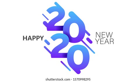 2020 New Year insta style banner template. Brochure design template, card, banner 2020. Happy holidays congratulations poster design. Minimalist Xmas postcard layout. Vector illustration.
