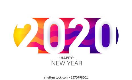2020 New Year insta style banner template. Brochure design template, card, banner 2020. Happy holidays congratulations poster design. Minimalist Xmas postcard layout. Vector illustration.