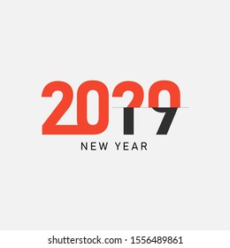 2020 New Year Logo Design. Flyer Design Template, Greeting Card, Banner. Flat Vector Illustration.