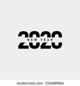 2020 New Year Logo Design. Flyer Design Template, Greeting Card, Banner. Flat Vector Illustration.