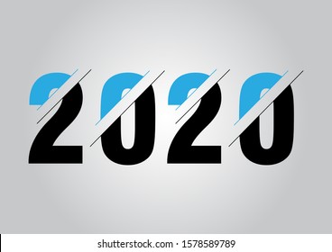 2020 New Year logo. Holiday greeting card. Vector illustration. Holiday design for greeting card, invitation, calendar, etc.