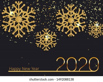 2020 New Year and Merry Christmas Background. Vector Illustration EPS10