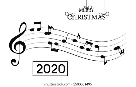 2020 New Year and Merry Christmas Background. Vector Illustration EPS10