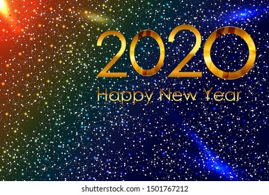 2020 New Year and Merry Christmas Background. Vector Illustration EPS10