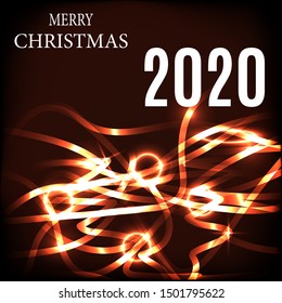 2020 New Year and Merry Christmas Background. Vector Illustration EPS10