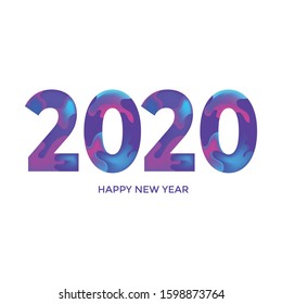  2020 new year modern font isolated on white background