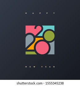 2020 new year multicolored logo. New Year symbols. Can be used  for greeting card, invitation, calendar, etc.