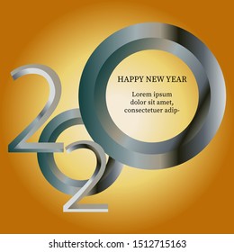 2020 New Year on a dark background Creative element for design luxury cards invitations party for the New Year 2020 and Christmas Modern design gold line 2020 festive invitation card Vector