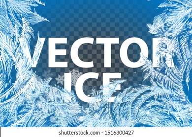 2020 New Year on ice frosted background. RGB. Global colors. One editable gradient is used for easy recolor. Vector illustration. icy Christmas background. snow and icicles