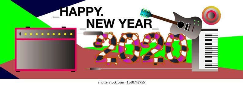 2020 New Year Party and Event banner template. vector illustration in eps10
