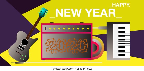 2020 New Year Party and Event banner template. vector illustration in eps10