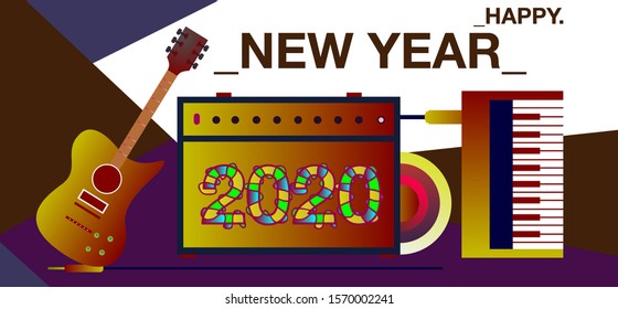 2020 New Year Party and Event banner template. vector illustration in eps10