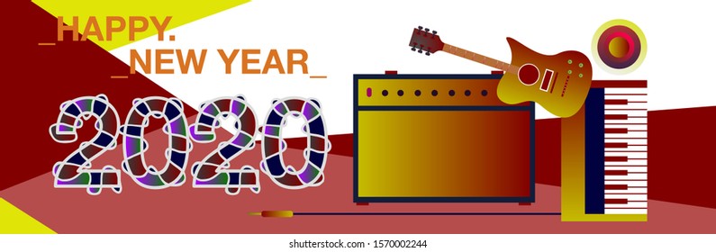 2020 New Year Party and Event banner template. vector illustration in eps10