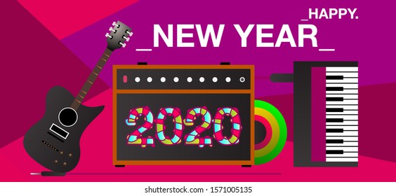 2020 New Year Party and Event banner template. vector illustration in eps10