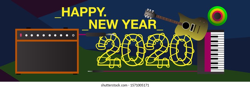 2020 New Year Party and Event banner template. vector illustration in eps10