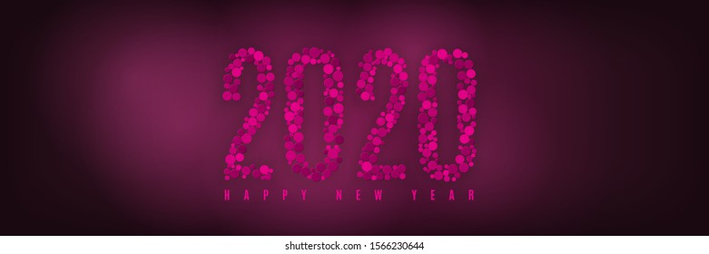 2020 New Year sign on winter holiday background. Vector New Year illustration.