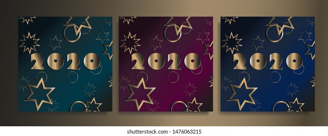 2020 new year text design template, vector illustration.

R