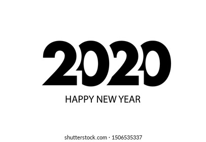 2020 New Year text design. Unique design for banner, poster, postcard, print and calendar. Vector illustration