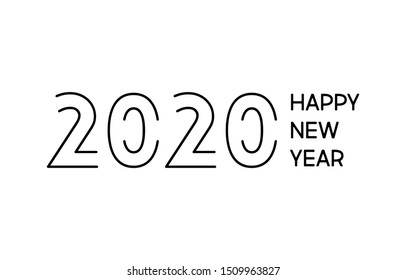 2020 New Year text design. Unique design for banner, poster, postcard, print and calendar. Vector illustration