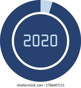 2020. New Year time countdown