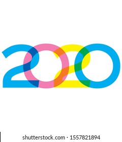 2020 new year typography design. vector illustration
