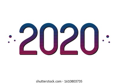 2020 new year vector illustration, banner, header with numbers and dots.
