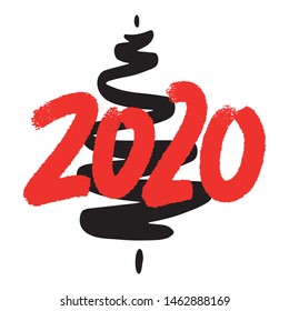 2020 New Year. Vector numbers for holiday calendars, cards and more. Text design isolated on white background. 