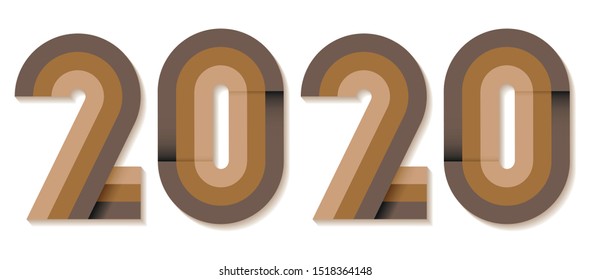 2020 New Year vintage retro banner