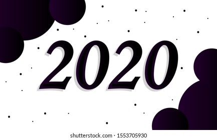 2020 new year  white background vector 