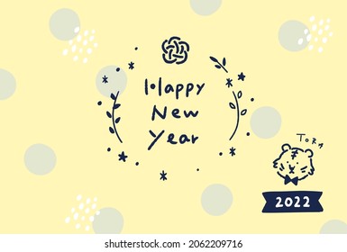 A 2020 New Year's card with Hand-drawn natural illustrations. vector.