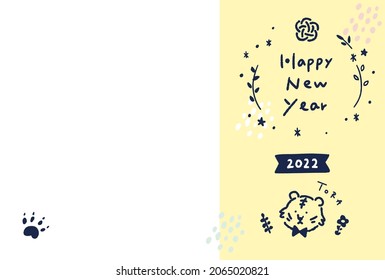 A 2020 New Year's card with Hand-drawn natural illustrations. vector.