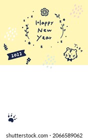 A 2020 New Year's card with Hand-drawn natural illustrations. vector.