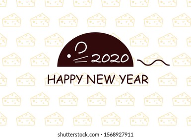 It is a 2020 New Year's card of a mouse illustration.