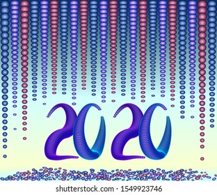2020 new year's postcard of bubbles - vector.