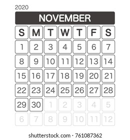 2020 NOVEMBER Calendar Planner Design.