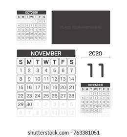 2020 NOVEMBER Calendar Planner Design.