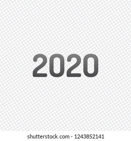 2020 number icon. Happy New Year. On grid background