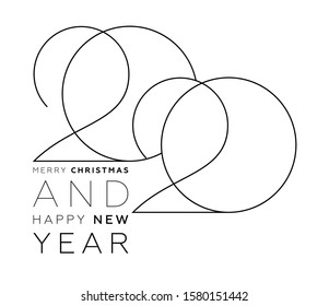 2020 number New Year design template for calendar, invitations, greeting cards, posters and banners. Vector illustration