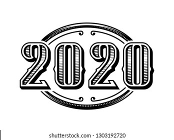 2020 numbers retro design.