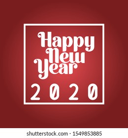 2020 on Red. Vector illustration
