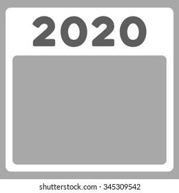 2020 Organizer vector icon. Style is bicolor flat symbol, dark gray and white colors, rounded angles, silver background.