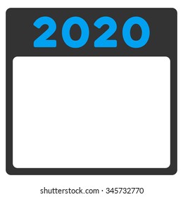 2020 Plan vector icon. Style is bicolor flat symbol, blue and gray colors, rounded angles, white background.