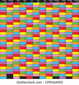 2020 Planer calendar square format specific color for each weekday STICKY NOTES