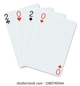 2020 playing cards on a white background 