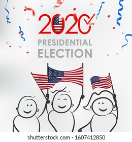 2020 Presidential Election. 2020 United States of America Presidential Election. Vote America Presidential Election Vector Design.